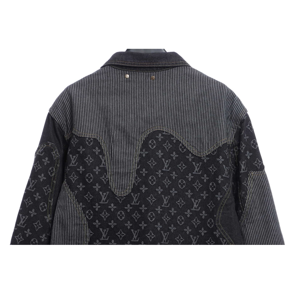 Louis Vuitton joint NIGO stitching contrast color denim jacket,Louis Vuitton Jacket,Jacket,APPAREL