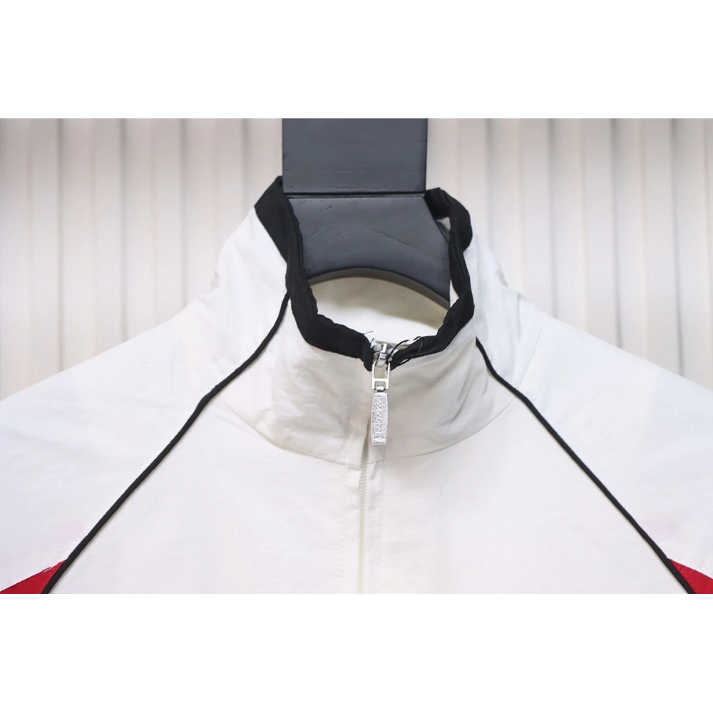 Balenciaga red and white stitching sports jacket,Balenciaga Jacket,Jacket,APPAREL