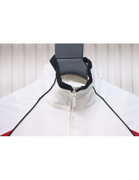 Balenciaga red and white stitching sports jacket,Balenciaga Jacket,Jacket,APPAREL