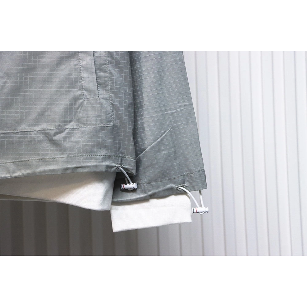 Thom Browne double layer four bar woven stand collar jacket TSK2,Thom Browne Jacket,Jacket,APPAREL