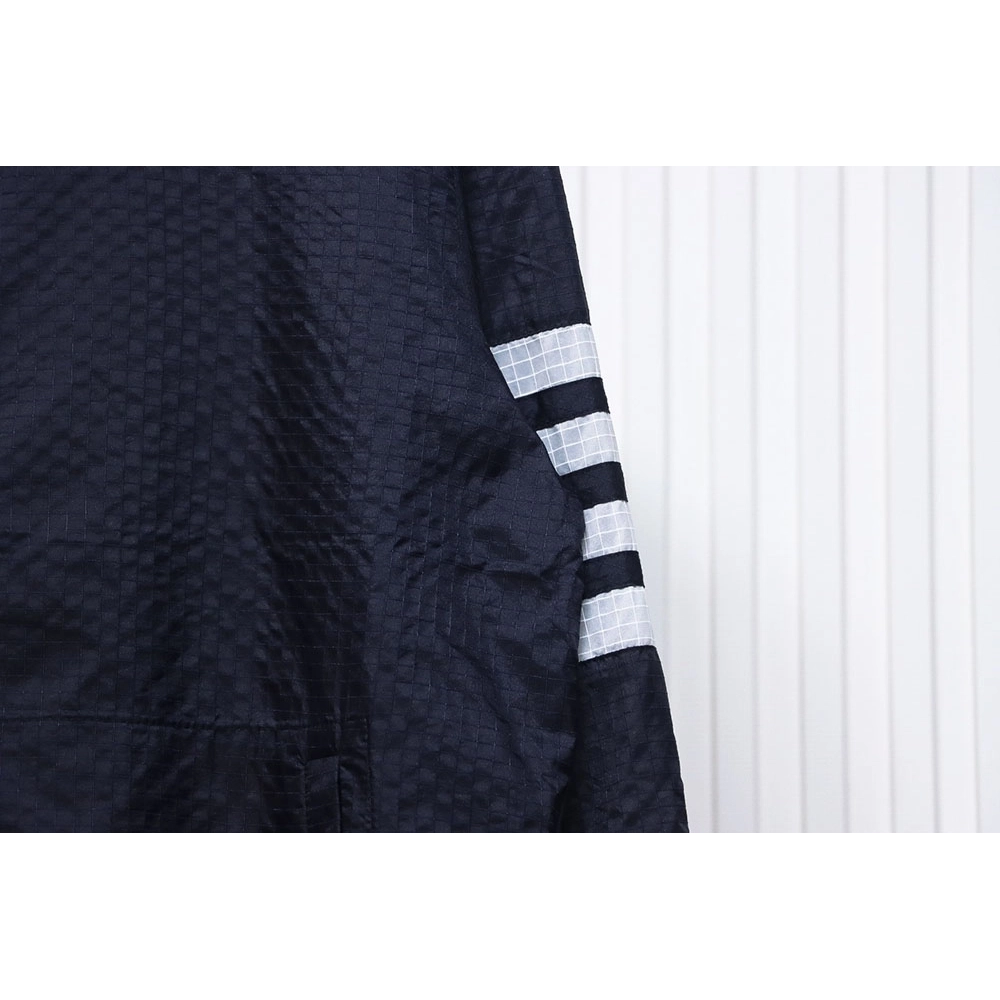 Thom Browne double layer four bar woven stand collar jacket TSK1,Thom Browne Jacket,Jacket,APPAREL