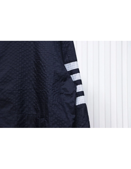 Thom Browne double layer four bar woven stand collar jacket TSK1,Thom Browne Jacket,Jacket,APPAREL