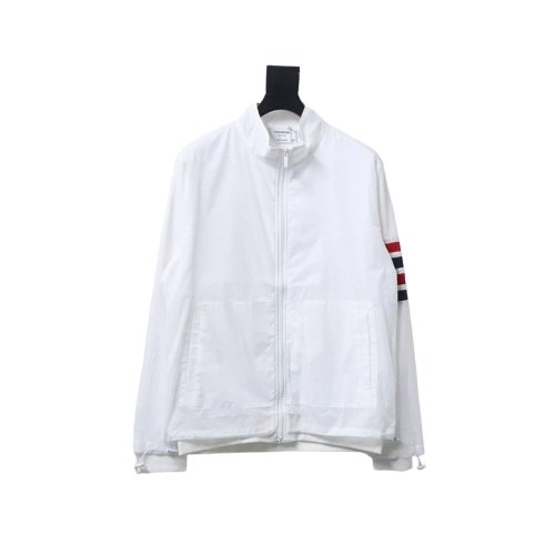 Thom Browne double layer four bar woven stand collar jacket,Thom Browne Jacket,Jacket,APPAREL