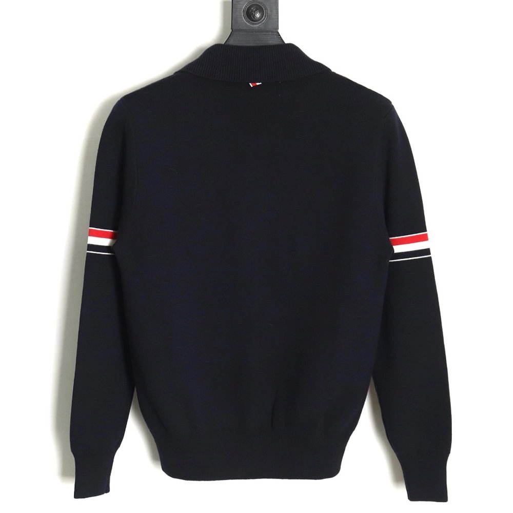 Thom Browne Zipup jacket with webbing sleeves TSK2,Thom Browne Jacket,Jacket,APPAREL