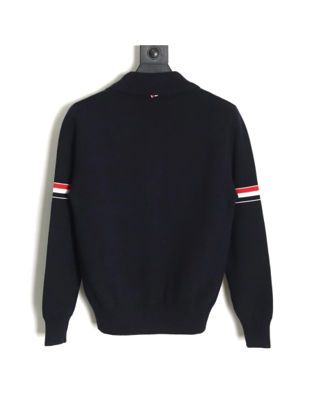 Thom Browne Zipup jacket with webbing sleeves TSK2,Thom Browne Jacket,Jacket,APPAREL