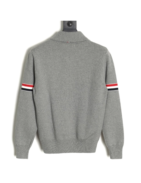 Thom Browne Zipup jacket with webbing sleeves TSK1,Thom Browne Jacket,Jacket,APPAREL