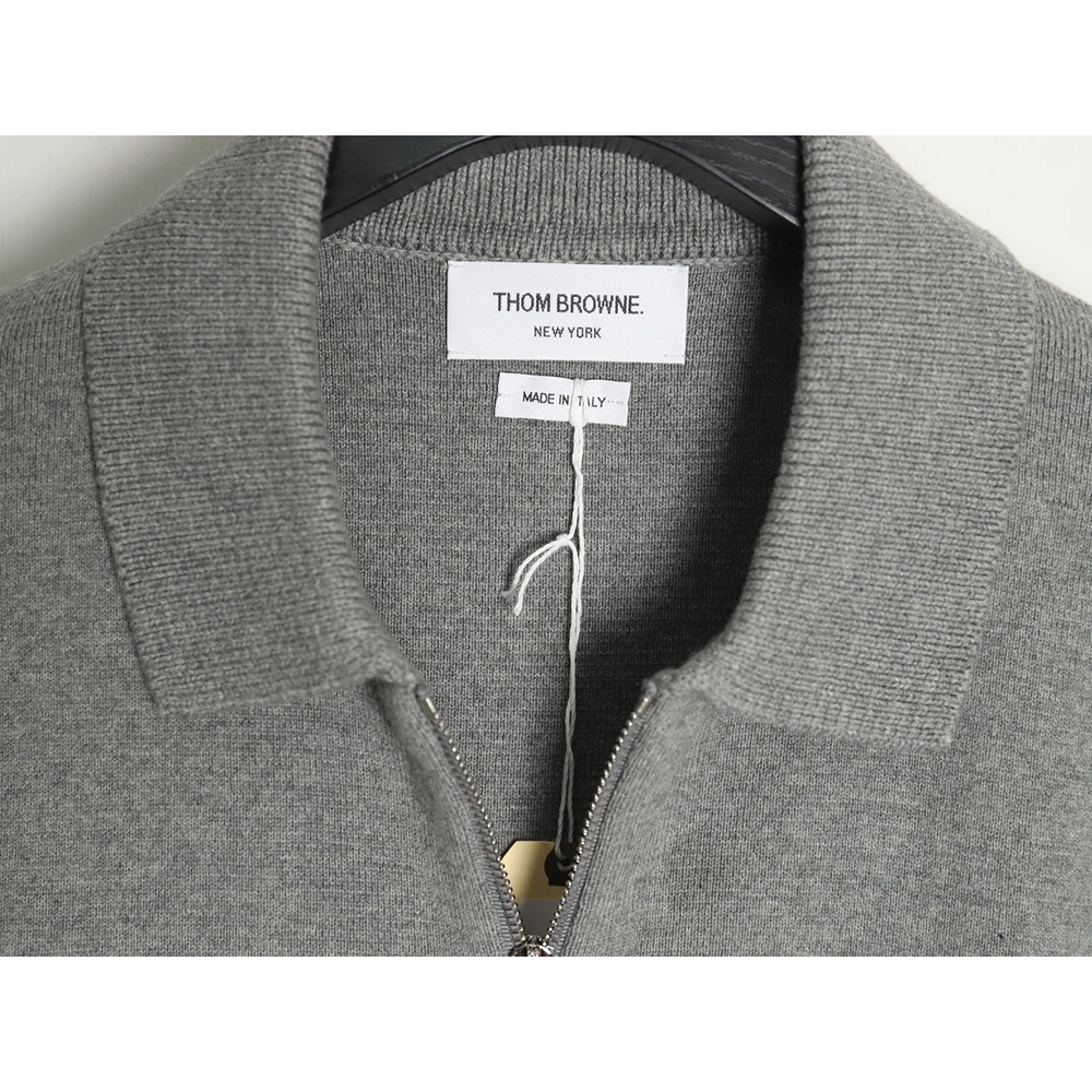 Thom Browne Zipup jacket with webbing sleeves TSK1,Thom Browne Jacket,Jacket,APPAREL