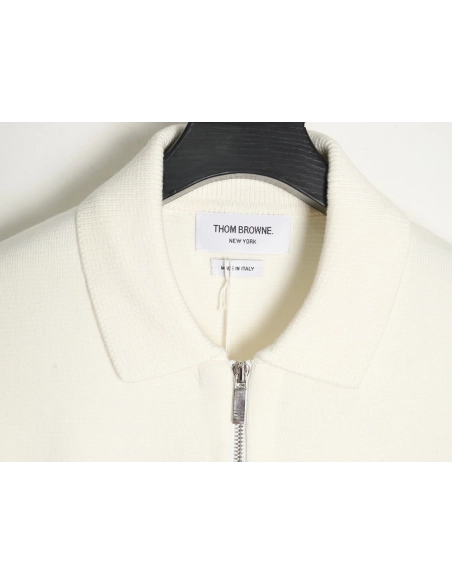 Thom Browne Zipup jacket with webbing sleeves,Thom Browne Jacket,Jacket,APPAREL