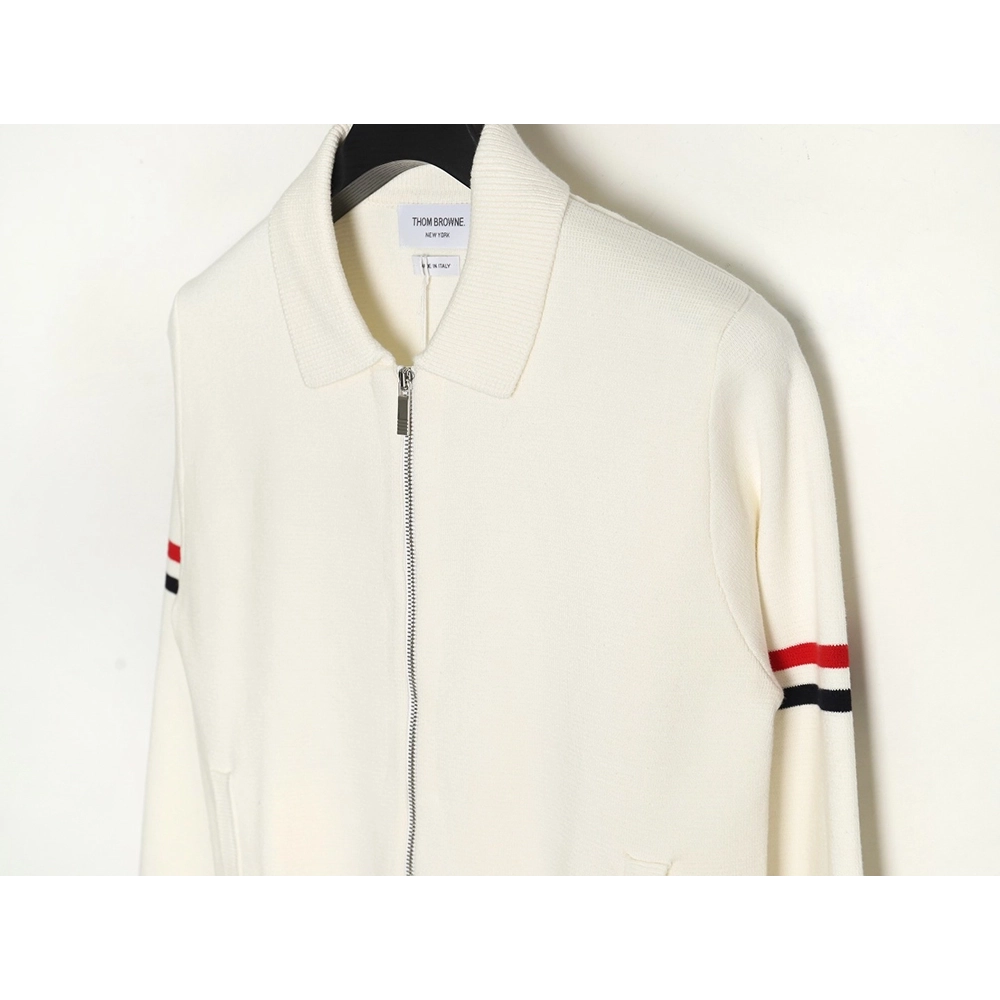 Thom Browne Zipup jacket with webbing sleeves,Thom Browne Jacket,Jacket,APPAREL