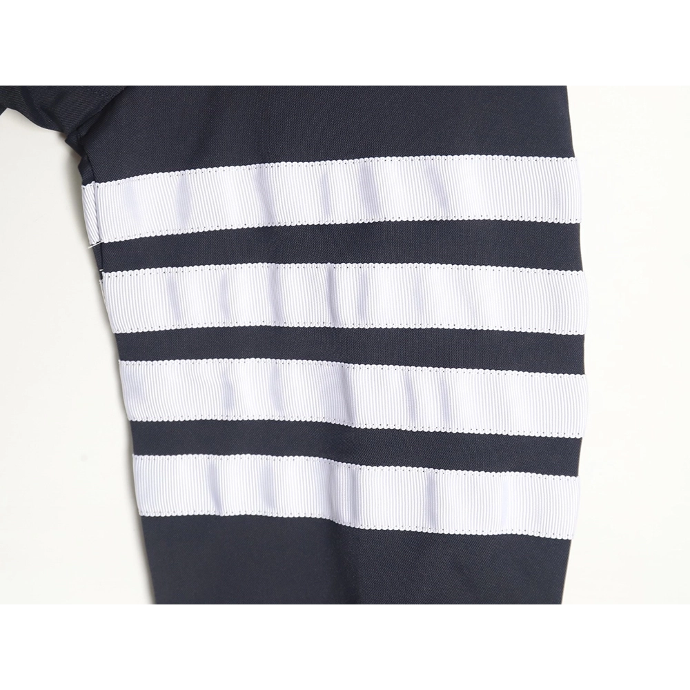 Thom Browne Nylon White Four Stripe Shirt Jacket TSK1,Thom Browne Jacket,Jacket,APPAREL