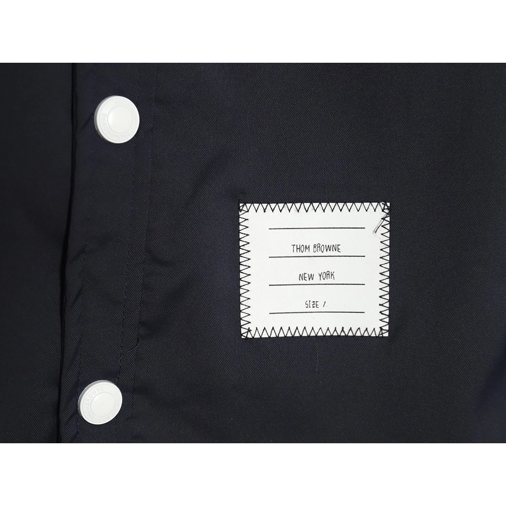 Thom Browne Nylon White Four Stripe Shirt Jacket TSK1,Thom Browne Jacket,Jacket,APPAREL
