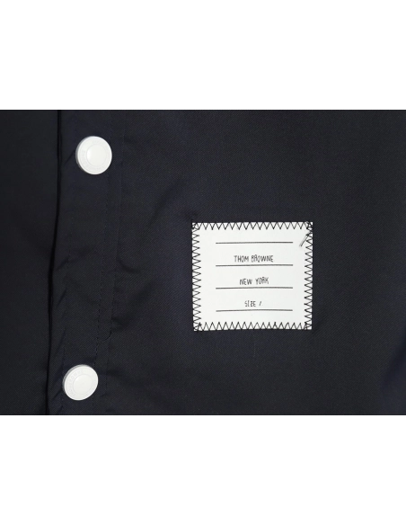 Thom Browne Nylon White Four Stripe Shirt Jacket TSK1,Thom Browne Jacket,Jacket,APPAREL
