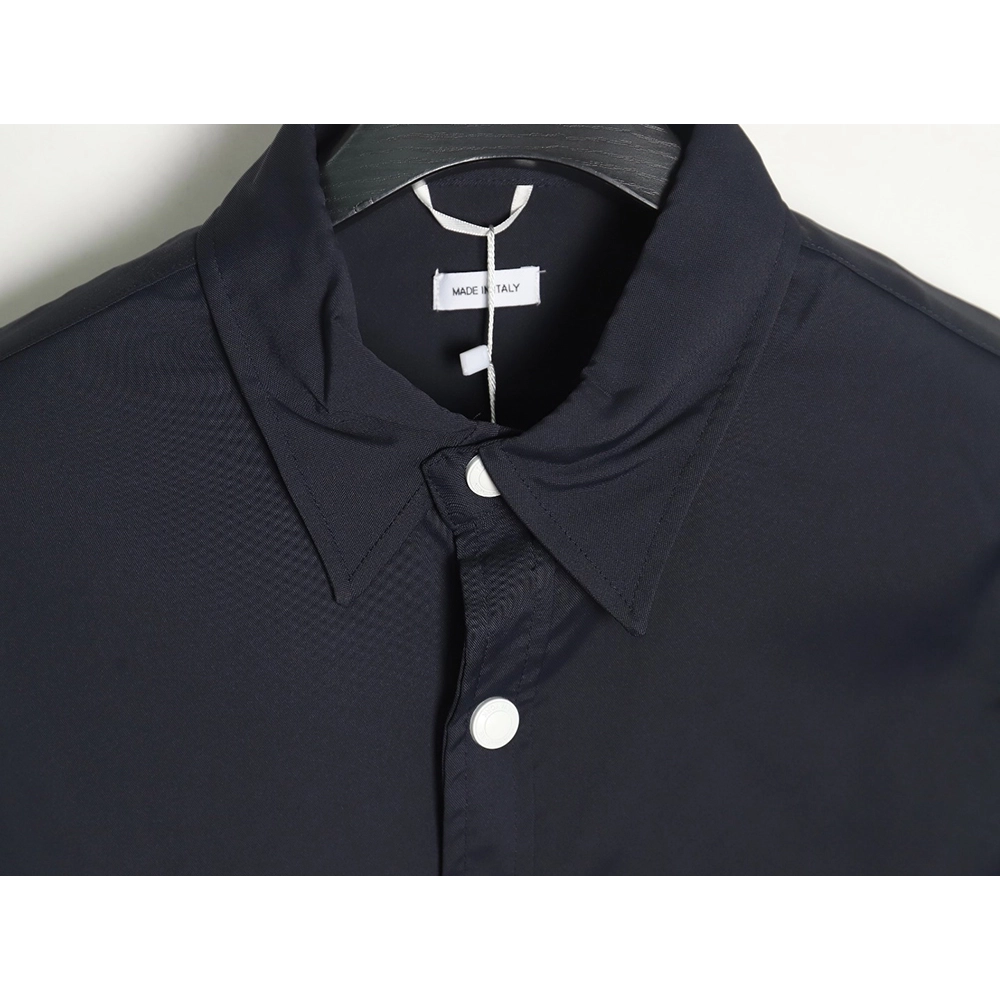 Thom Browne Nylon White Four Stripe Shirt Jacket TSK1,Thom Browne Jacket,Jacket,APPAREL