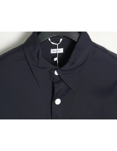 Thom Browne Nylon White Four Stripe Shirt Jacket TSK1,Thom Browne Jacket,Jacket,APPAREL