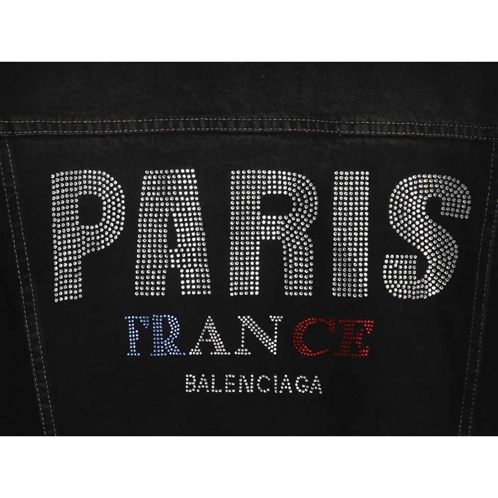 Balenciaga PARIS diamondcovered denim jacket,Balenciaga Jacket,Jacket,APPAREL