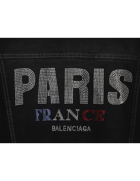 Balenciaga PARIS diamondcovered denim jacket,Balenciaga Jacket,Jacket,APPAREL