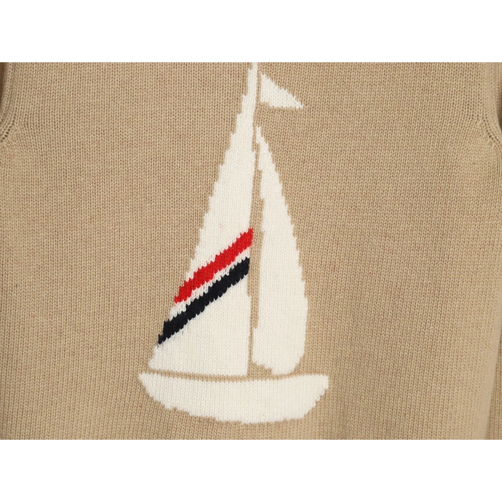 Thom Browne Sailboat Australian Wool Hooded Jacket,Thom Browne Jacket,Jacket,APPAREL