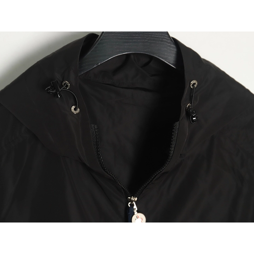 Moncler Tricolor Trim Sleeve Striped Hooded Jacket TSK1,Moncler Jacket,Jacket,APPAREL