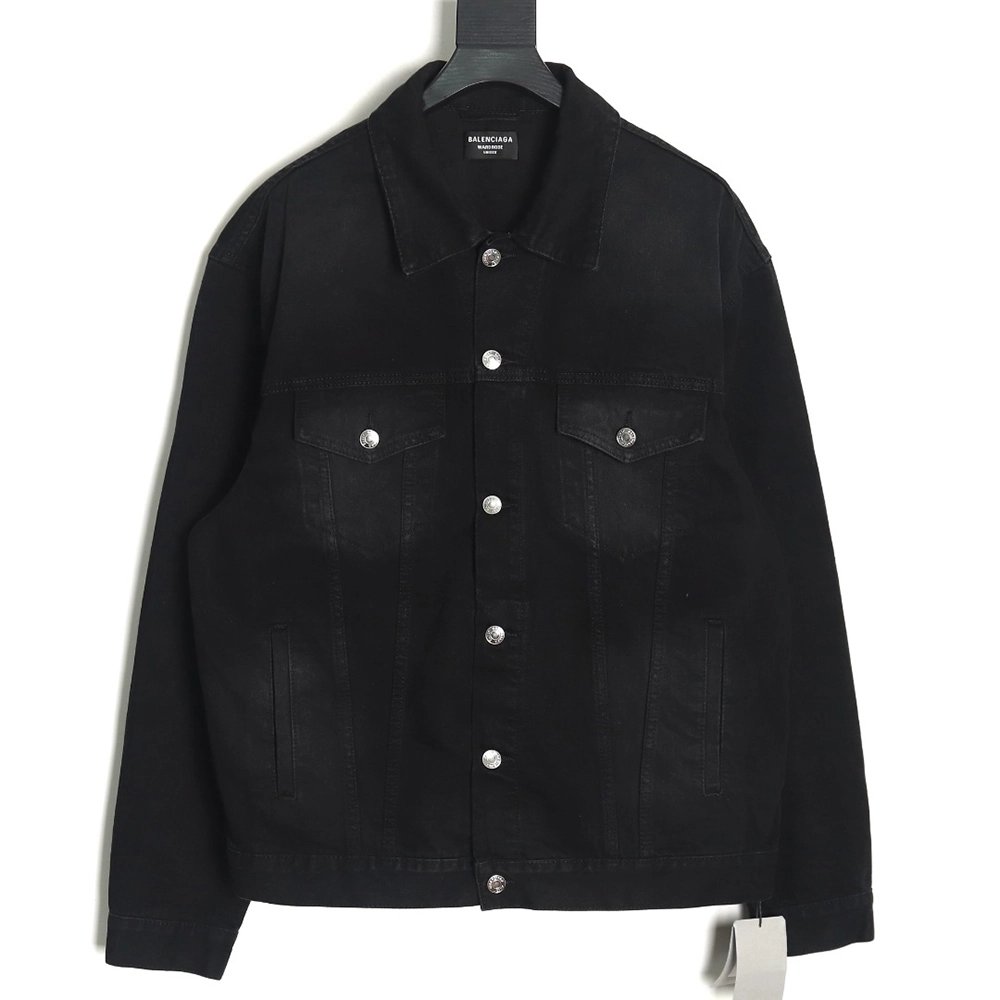 Balenciaga Double BB print denim jacket on back,Balenciaga Jacket,Jacket,APPAREL