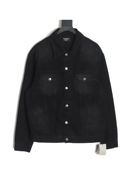 Balenciaga Double BB print denim jacket on back,Balenciaga Jacket,Jacket,APPAREL