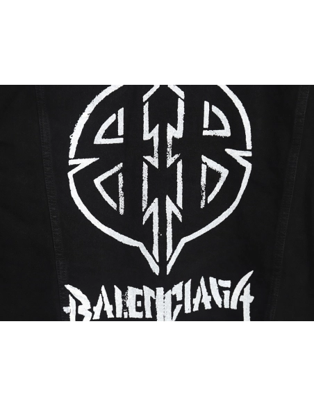 Balenciaga Double BB print denim jacket on back,Balenciaga Jacket,Jacket,APPAREL