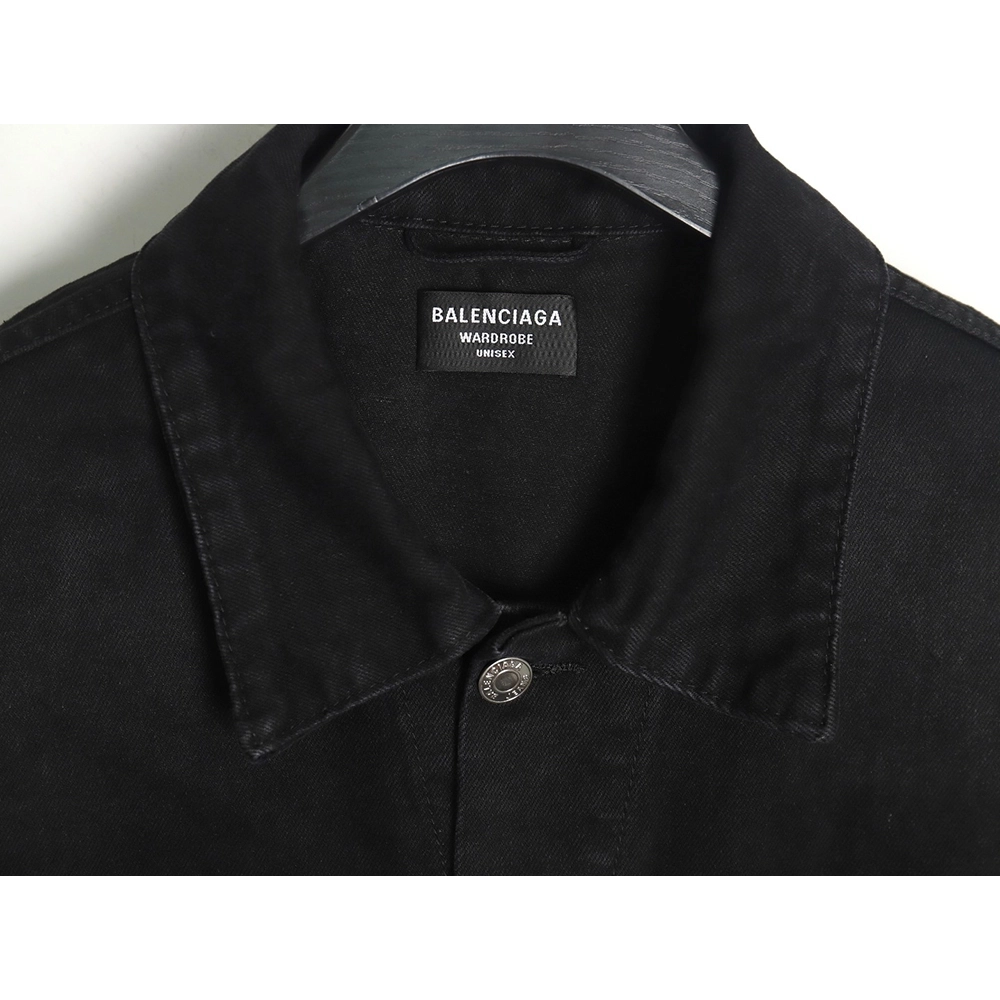 Balenciaga Double BB print denim jacket on back,Balenciaga Jacket,Jacket,APPAREL
