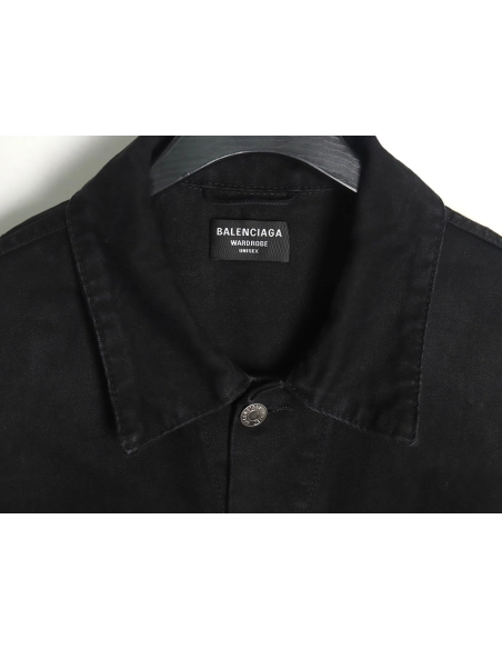 Balenciaga Double BB print denim jacket on back,Balenciaga Jacket,Jacket,APPAREL