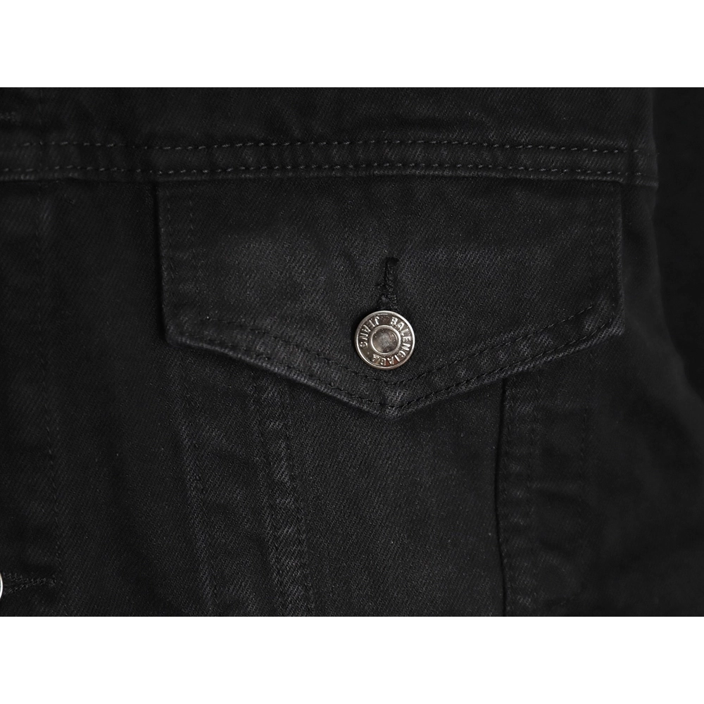 Balenciaga Double BB print denim jacket on back,Balenciaga Jacket,Jacket,APPAREL