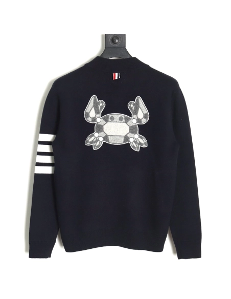 Thom Browne Crab Zip Baseball Jacket TSK1,Thom Browne Jacket,Jacket,APPAREL