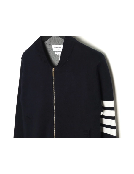 Thom Browne Crab Zip Baseball Jacket TSK1,Thom Browne Jacket,Jacket,APPAREL