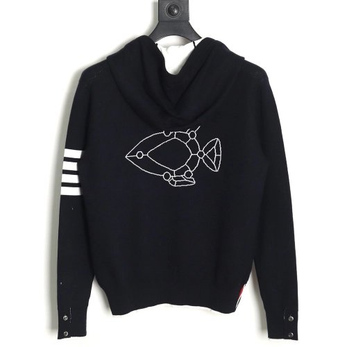 Thom Browne Submarine Knit Hooded Jacket TSK1,Thom Browne Jacket,Jacket,APPAREL