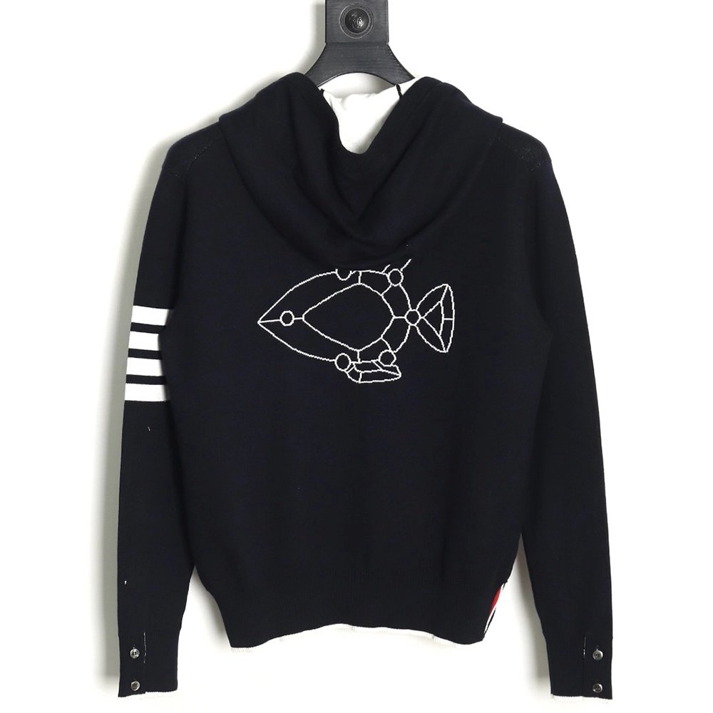 Thom Browne Submarine Knit Hooded Jacket TSK1,Thom Browne Jacket,Jacket,APPAREL