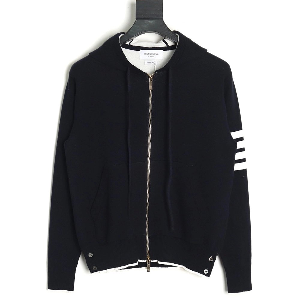 Thom Browne Submarine Knit Hooded Jacket TSK1,Thom Browne Jacket,Jacket,APPAREL