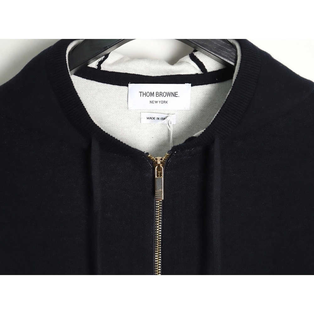 Thom Browne Submarine Knit Hooded Jacket TSK1,Thom Browne Jacket,Jacket,APPAREL