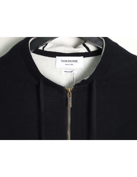 Thom Browne Submarine Knit Hooded Jacket TSK1,Thom Browne Jacket,Jacket,APPAREL