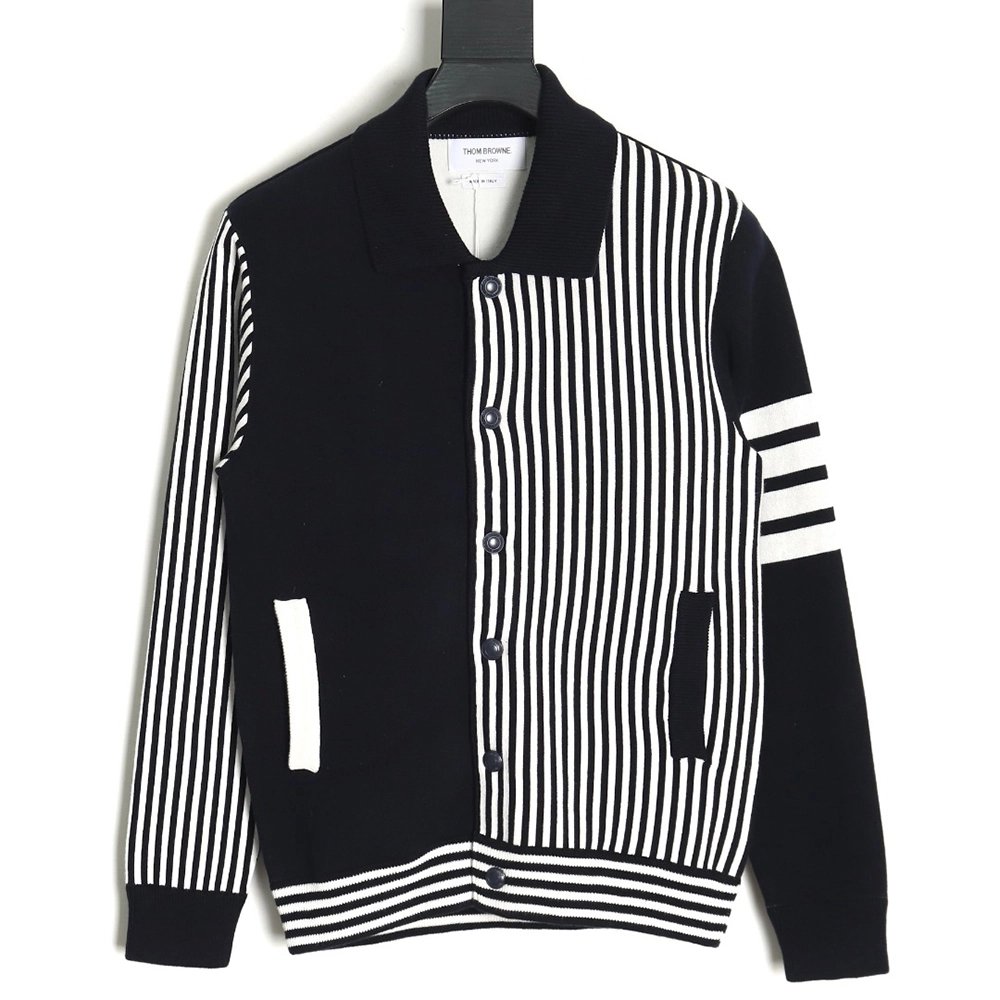Thom Browne Striped Lapel Jacket TSK1,Thom Browne Jacket,Jacket,APPAREL