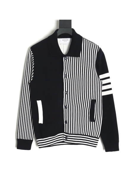 Thom Browne Striped Lapel Jacket TSK1,Thom Browne Jacket,Jacket,APPAREL