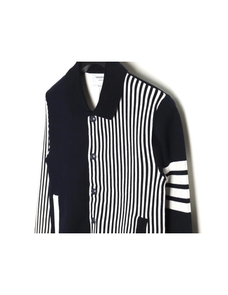 Thom Browne Striped Lapel Jacket TSK1,Thom Browne Jacket,Jacket,APPAREL