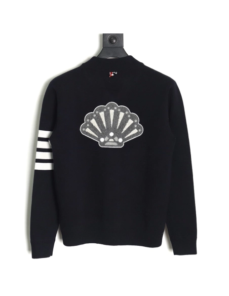 Thom Browne Peacock Zip Baseball Jacket TSK1,Thom Browne Jacket,Jacket,APPAREL