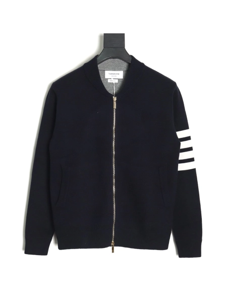 Thom Browne Peacock Zip Baseball Jacket TSK1,Thom Browne Jacket,Jacket,APPAREL