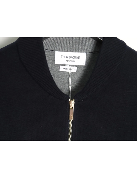 Thom Browne Peacock Zip Baseball Jacket TSK1,Thom Browne Jacket,Jacket,APPAREL