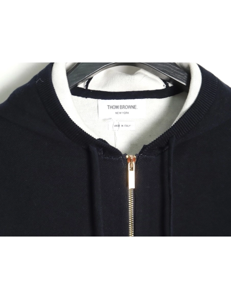 Thom Browne Diamond Dachshund Hooded Knitted Jacket TSK1,Thom Browne Jacket,Jacket,APPAREL