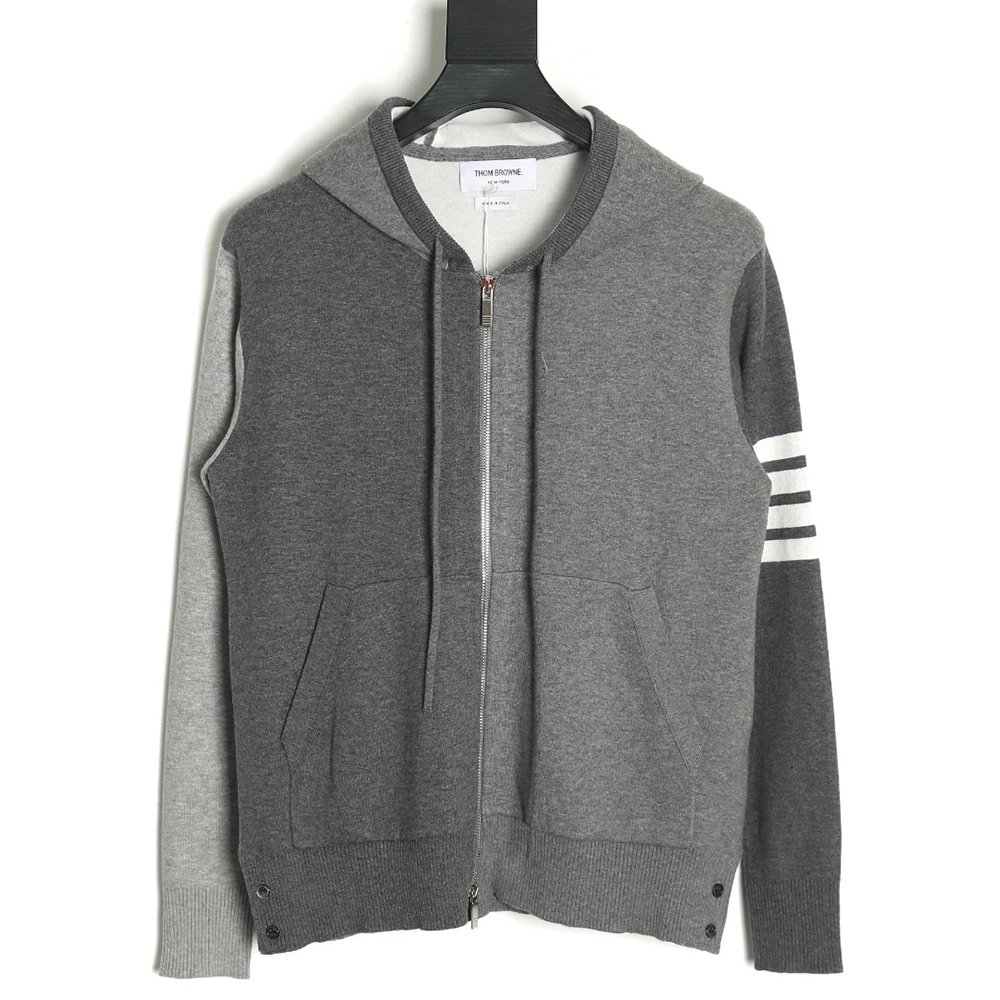 Thom Browne Golden Turtle Knitted Hooded Jacket,Thom Browne Jacket,Jacket,APPAREL