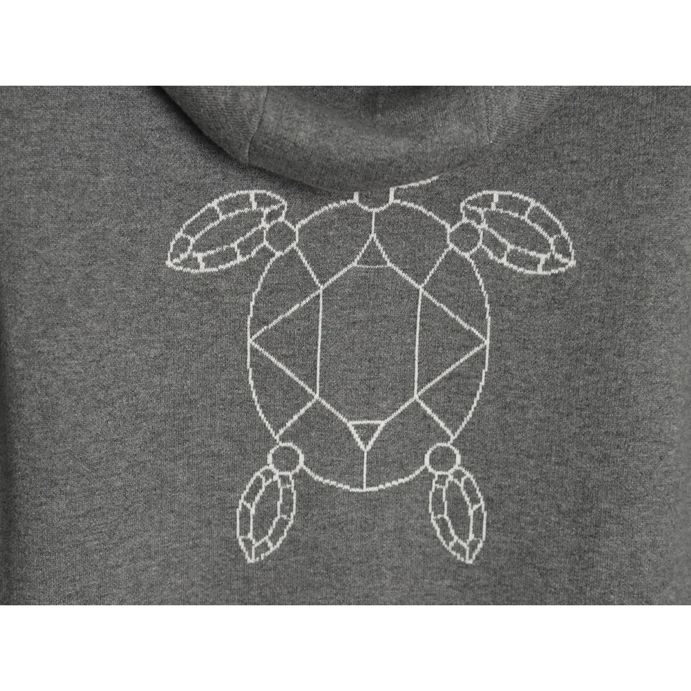 Thom Browne Golden Turtle Knitted Hooded Jacket,Thom Browne Jacket,Jacket,APPAREL