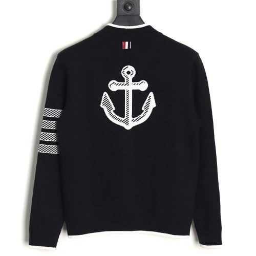 Thom Browne Anchor Baseball Jacket TSK1,Thom Browne Jacket,Jacket,APPAREL
