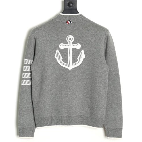 Thom Browne Anchor Baseball Jacket,Thom Browne Jacket,Jacket,APPAREL