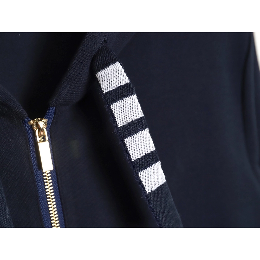 Thom Browne yarndyed drawstring zipper jacket TSK3,Thom Browne Jacket,Jacket,APPAREL