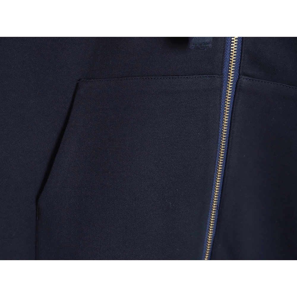 Thom Browne yarndyed drawstring zipper jacket TSK3,Thom Browne Jacket,Jacket,APPAREL