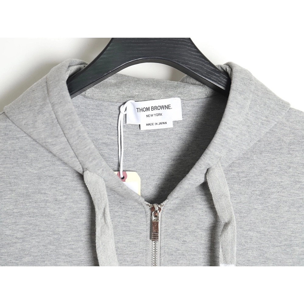 Thom Browne yarndyed drawstring zipper jacket TSK2,Thom Browne Jacket,Jacket,APPAREL