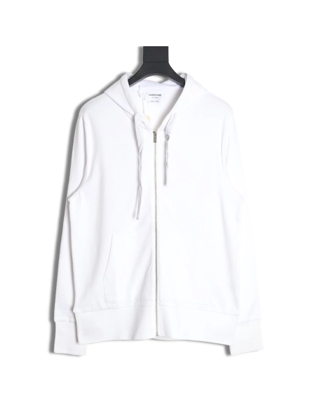Thom Browne yarndyed drawstring zipper jacket TSK1,Thom Browne Jacket,Jacket,APPAREL